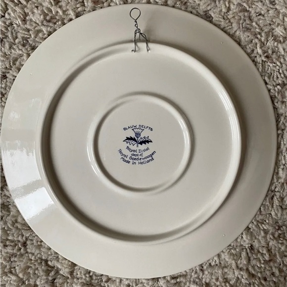 Holland America Line The Inaugural Ms Ryndam 1994 -Blauw Delft Plate -EUC - Picture 2 of 5
